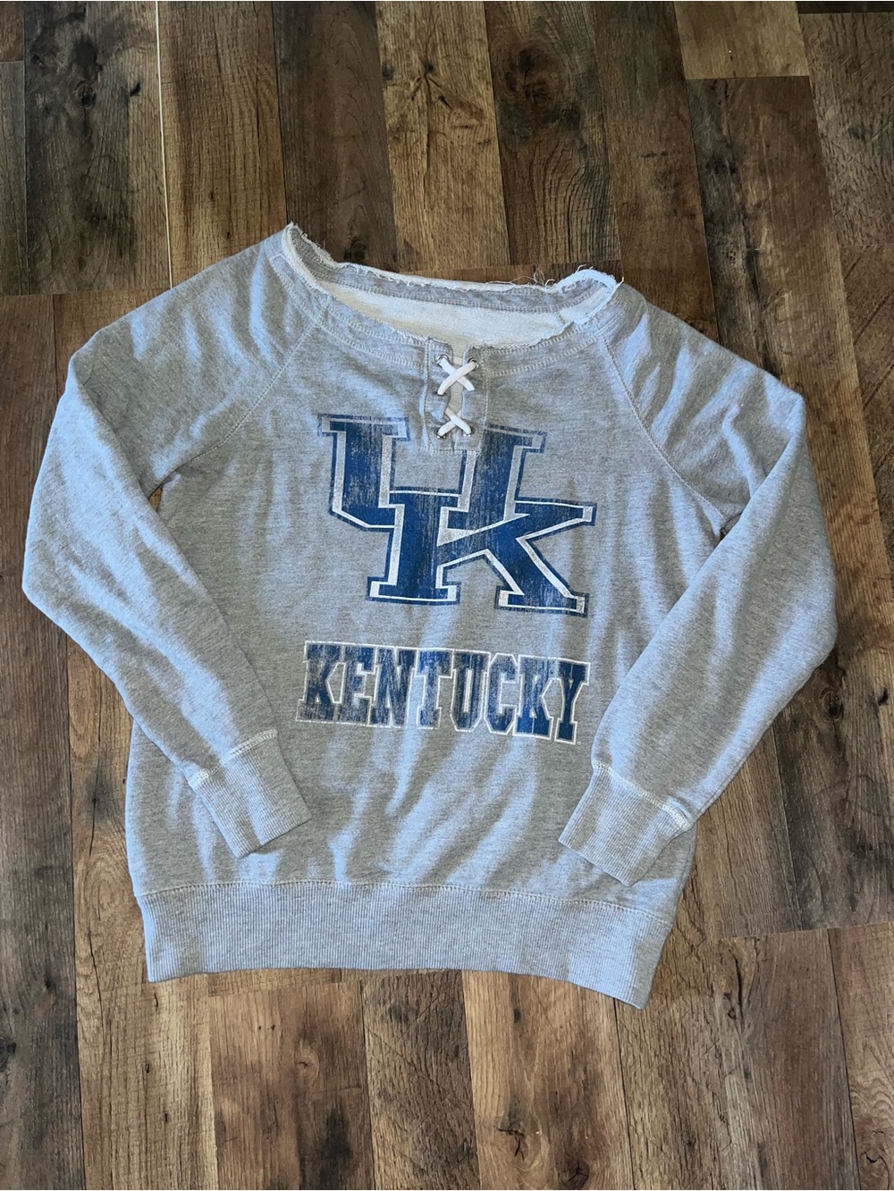 University of Kentucky Gray Lace-Up Sweatshirt - Women's